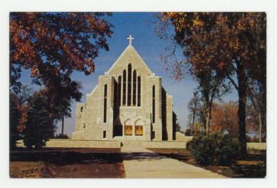 Boe Memorial Chapel in the fall postcard #2