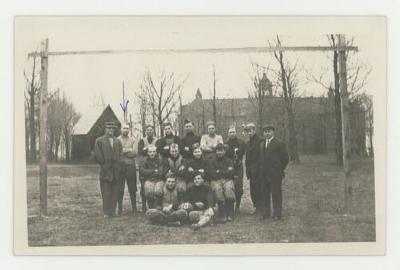 Group of football players postcard #2