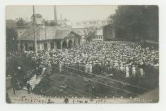 St. Olaf College band arrival in Kristiansund Norway postcard #2