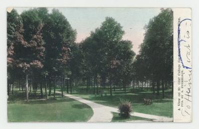 A view of St. Olaf College grounds postcard #3