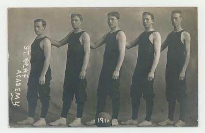 St. Olaf Academy men's 1910 basketball teams postcard #2