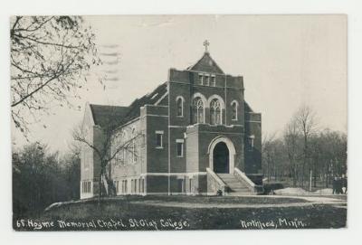 Front view of the Hoyme Memorial Chapel postcard #2