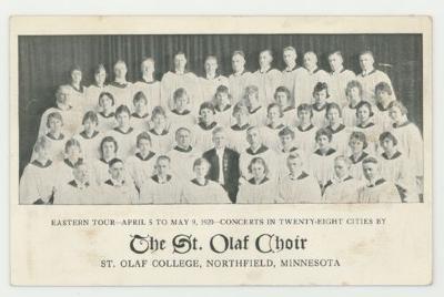 St. Olaf College choir Eastern tour group postcard #3