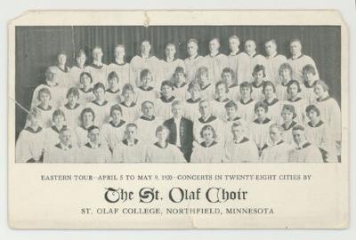 St. Olaf College choir Eastern tour group postcard #2