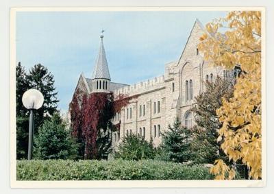Holland Hall tower St. Olaf College postcard #2
