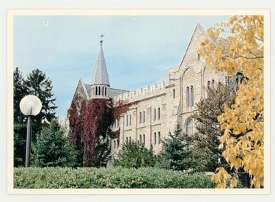 Holland Hall tower St. Olaf College postcard #3