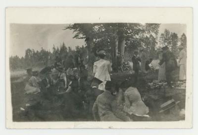 St. Olaf College choir in a park postcard