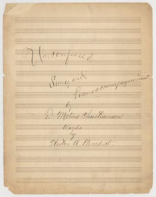 Unconfessed Song with Piano Accompagnement [sic]