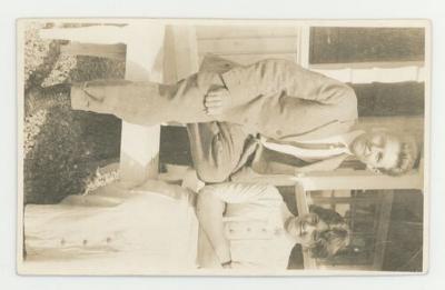 Gerhard Peterson with a woman postcard