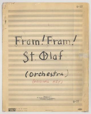 Orchestra sheet music for Fram! Fram!! St. Olaf!