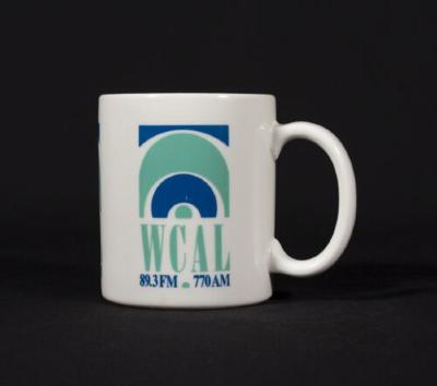 Grey, green, and blue 89.3 WCAL mug