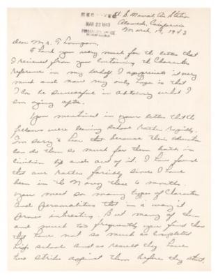 Letter from Otto Dale