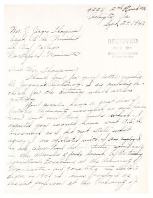 Letter from George Leroy Peterson