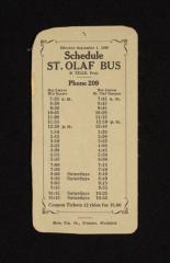 1928 St. Olaf Bus schedule