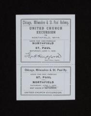 "United Church Excursion" railway ticket