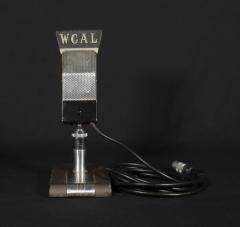 RCA Model PB-90 microphone with stand and WCAL flag