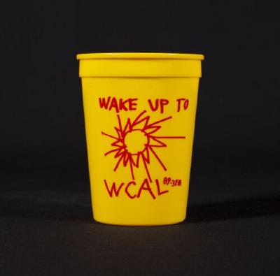 Yellow WCAL plastic cup