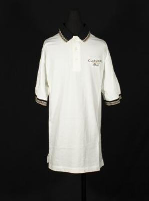White "Classical 89.3" polo shirts