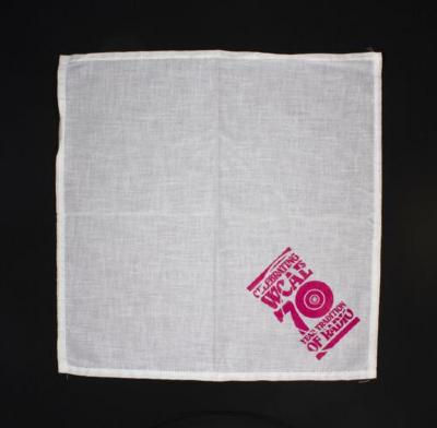 White "Celebrating WCAL 70-Year Tradition of Radio" handkerchiefs