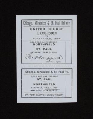 "United Church Excursion" railway ticket