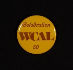Yellow "celebration WCAL 60" buttons