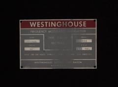 Westinghouse Type FM-10 Frequency Modulated Transmitter plate