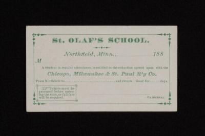 St. Olaf's School discount railway tickets