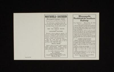Minneapolis Northfield & Southern Railway pamphlet