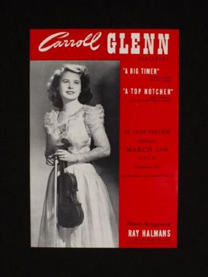 Carroll Glenn recital leaflets