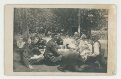 Fourth of July faculty picnic postcard