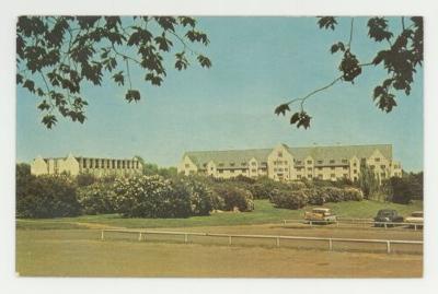 Ellingson and Thorson Halls postcard