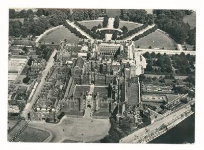 Hampton Court Palace aerial view postcard