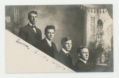 St. Olaf College debate team postcard