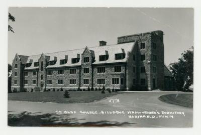 St. Olaf College Hilleboe Hall women's dormitory postcard