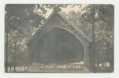 St. Olaf College band stand postcard #1