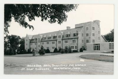 St. Olaf College Hilleboe Hall addition postcard