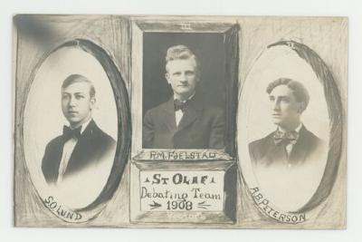 St. Olaf College debating team postcard