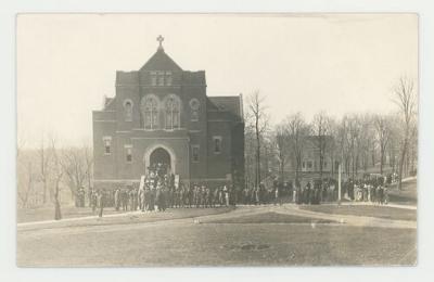 Gathering at Hoyme Memorial Chapel postcard