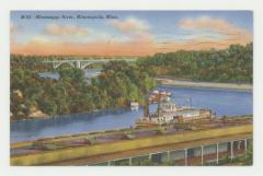 Cappelen Memorial Bridge and the Mississippi River postcard