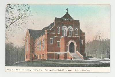 Hoyme Memorial Chapel front view, St. Olaf College postcard