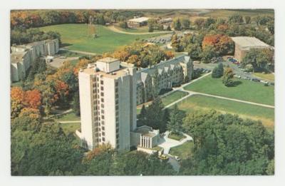 Hoyme, Agnes Mellby, and Agnes Larson Halls postcard