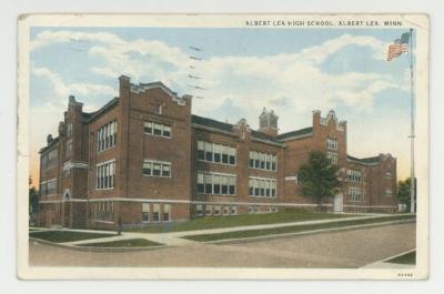 Albert Lea high school postcard