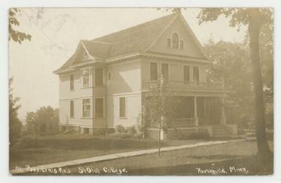 St. Olaf College president residence house postcards