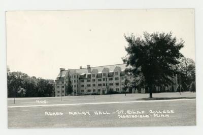 Agnes Mellby Hall from afar postcard