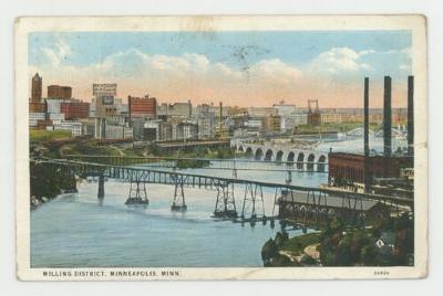 Milling district, Minneapolis, Minnesota postcard