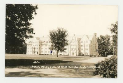 Agnes Mellby Hall front lawn postcards