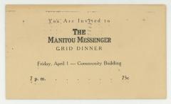 Manitou Messenger grid dinner postcard