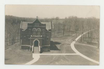 Hoyme Memorial Chapel aerial view postcard