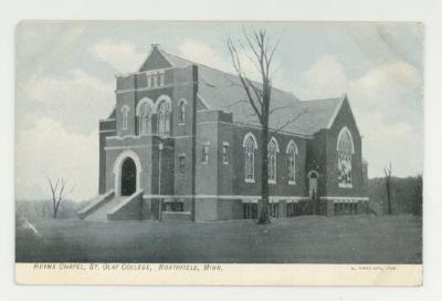 Hoyme Memorial Chapel in the fall postcard