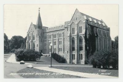 Sidewalk leading to the administrative building postcard